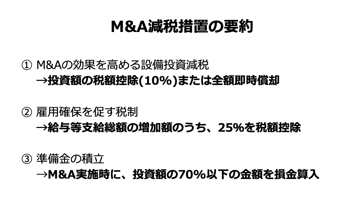 M&A 減税(FV)