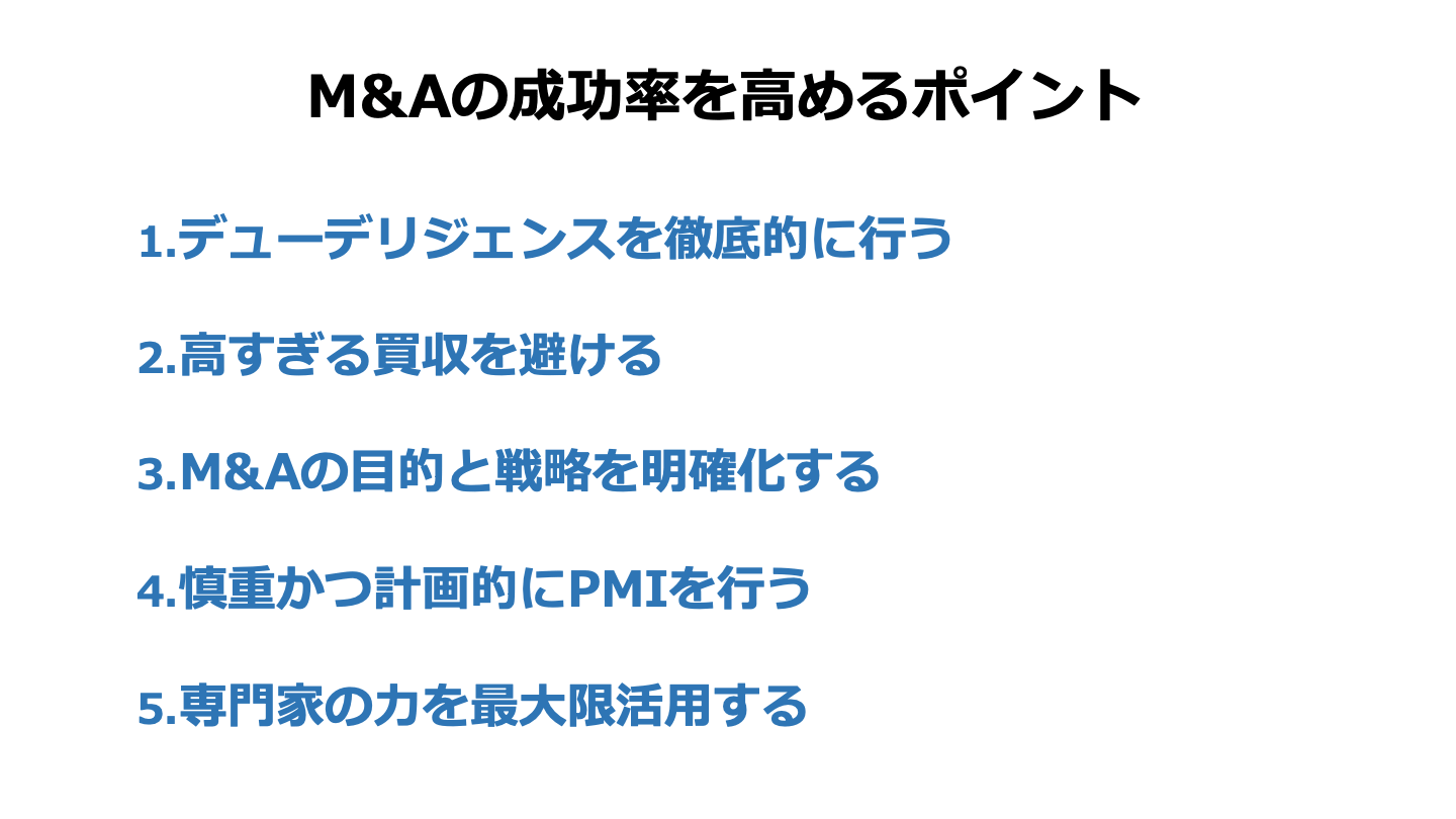 M&A 成功率 高めるポイント