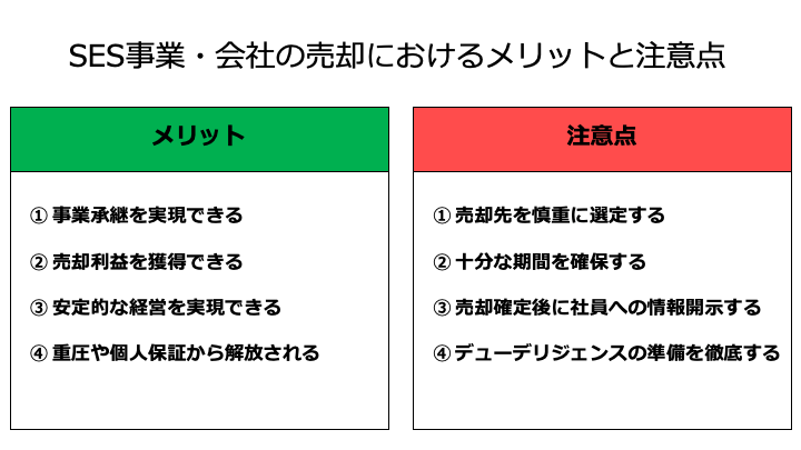 SES事業の売却メリットと注意点
