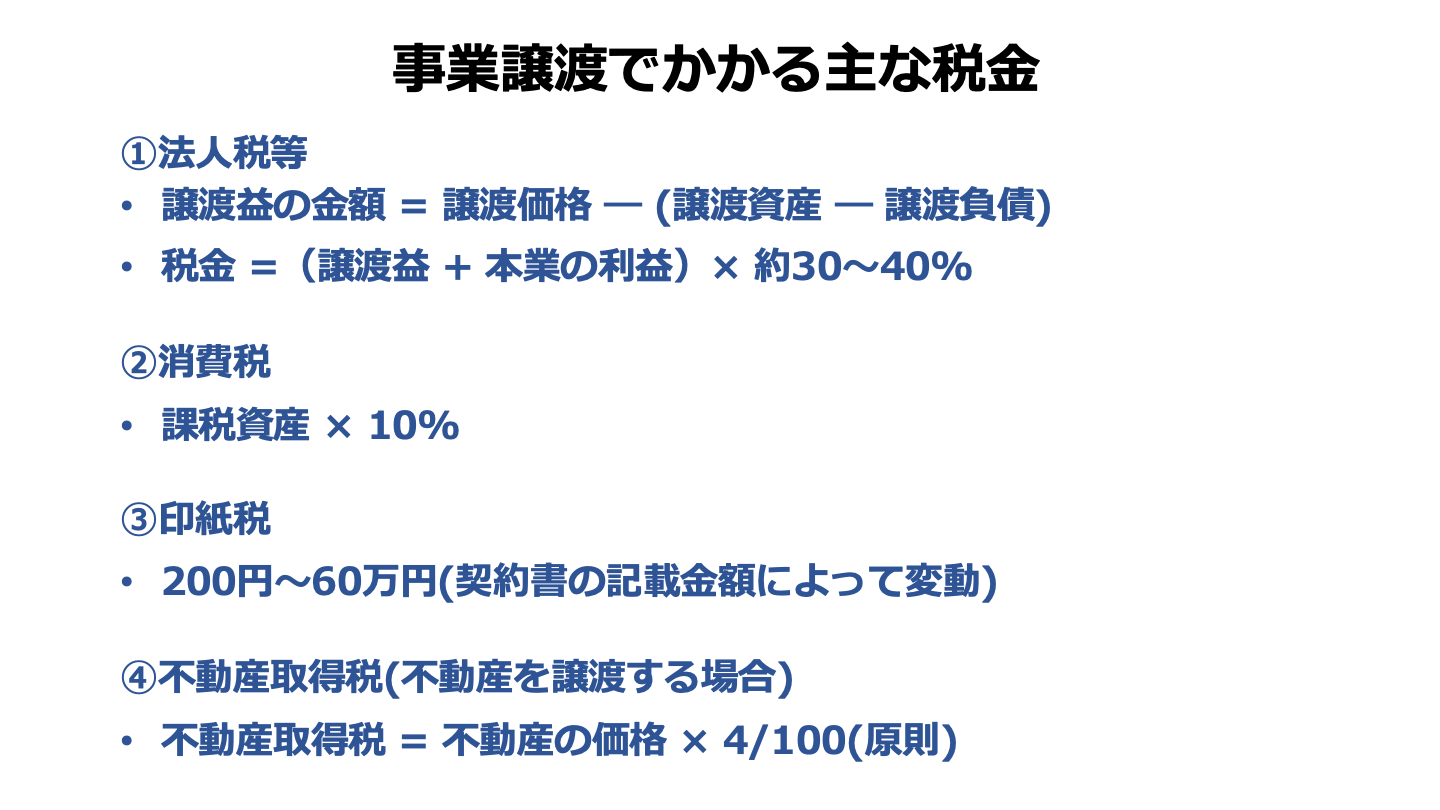 事業譲渡 税金