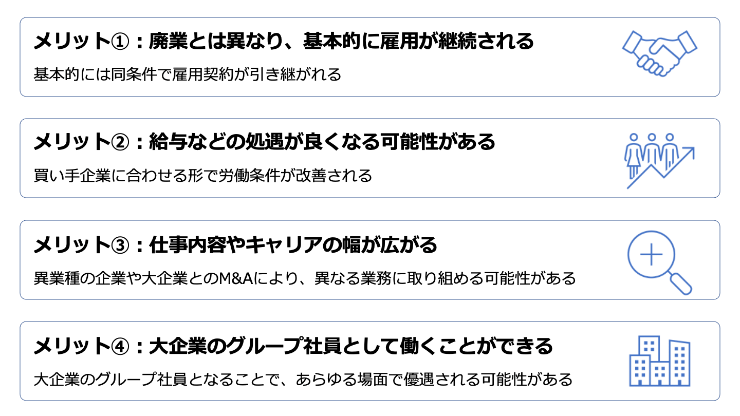 M&A 従業員 メリット
